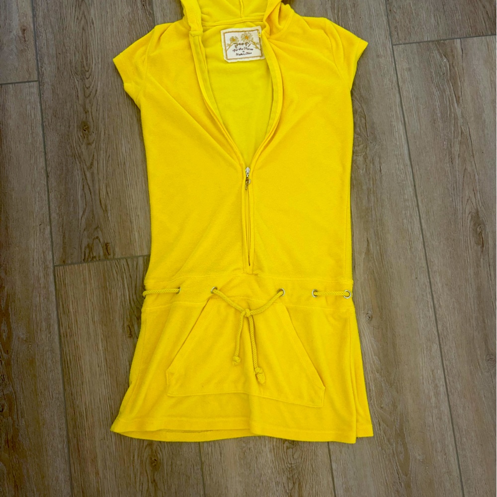 Poof terry beach coverup